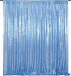 Poise3EHome Baby Blue Sequin Backdrop Curtain,8FT x 10FT Sequin Photography Backdrop Curtain for Party Decoration