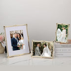 4 x 6'' Premium Alloy Gold Photo Frame - High-End Décor Picture Frames 6x4'' with Velvet Backing,Hi End Décor Metal Frames