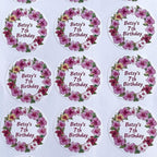 Personalized Custom Stickers Labels for Wedding Favors Birthday, Business Logo Customized Sticker.Waterproof, Fade & Heat Resistant and Cold Resistant. Pack of 100 to 1000. (Wreath 3, 6.5 Inch)