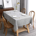maxmill Flaxy Faux Linen Tablecloth with 2-Tone Slubby Yarn Texture Wrinkle Resistant Anti-Shrink Soft Table Cloth for Kitchen Dining Restaurant Tabletop Rectangle 60 x 120 Inch Light Gray