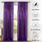 ShinyBeauty Sequin Curtains 2 Panels Purple 2FTx8FT Sequin Photo Backdrop Royal Purple Sequin Backdrop Curtain Pack of 2 Shimmer Fabric Backdrop Party Photographic Studio Photo Backgrounds