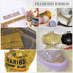 Rhinestone Ribbon 3 Yards Self Adhesive Rhinestone Strips Diamond Ribbon Sticker Crystal Roll Glitter Bling Rhinestones Tape for Crafting DIY Art Decoration (Gold,0.4 Inch)