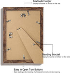 8x12 Picture Frame Set of 4 with High Definition Real Glass, Display 6x8 Pictures with Mat or 8 x 12 Without Mat, Rustic Wood Photo Frames for Tabletop and Wall Mounting