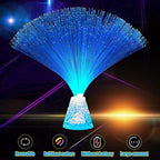 Patelai 10 Pcs LED Fiber Optic Lamp Color Changing Fiber Optic Night Light with Multicolor Glow Decorative Table Centerpiece for Sensory Bedroom Halloween Party Holiday Decorations (Crystal,Blue)
