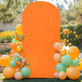 7.2FT Orange Arch Backdrop Cover - Polyester Fitted Wedding Arch Stand Covers Round Top Chiara Arch Backdrop Cover for Birthday Party Banquet Photo Background Decoration