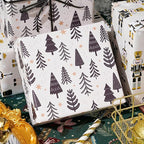 Ulmasinn Reversible Christmas Wrapping Paper Roll - 17" x33ft Double-Sided Designs with Luxury, Gold Nutcracker & Minimalist Black Forest, Xmas Gift Wrap for Presents, Table Decor & Crafting