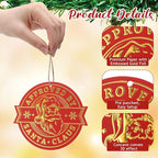 36 Pcs Christmas Gift Tag with String 3D Santa Gift Tag Gold Foil Present from Santa Claus Premium Gold Tags for Kids Christmas Party Decor(Classic)