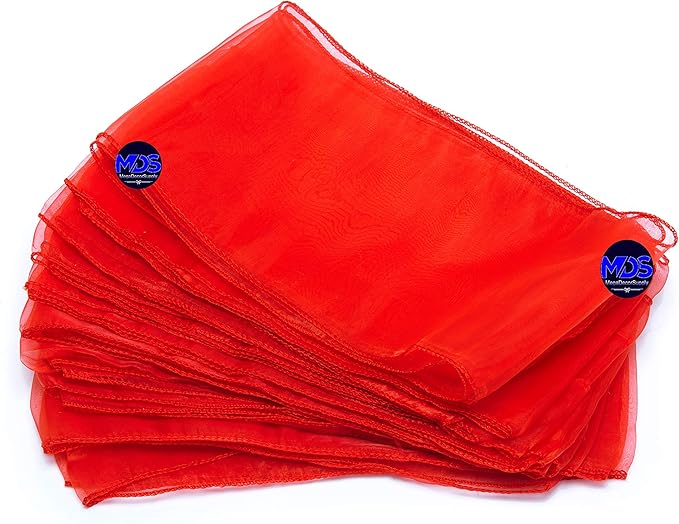 MDS Pack of 125 PCS Organza Chair Sashes Wider Dining Chair Bows Ribbon Tie Back for Wedding Party Birthday Bridal Shower Reception Event Banquet Home Chair Cover Decoration - Red
