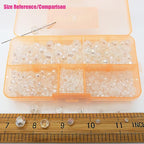2-10mm Briolette Rondelle 810pcs White AB Crystal Glass Beads Faceted Shape Crystal Spacer Beads for Bracelet Necklace Decorative Hand Jewelry Making (2/4/6/8/10mm White AB)