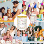 Happy Birthday Candles Set, 4 Pack Birthday Candle Gifts for Women, Unique Best Friend Birthday Gifts Ideas for Her and Him, Natural Soy Candle Scent of Vanilla Coconut/Lavender/Eucalyptus Mint - 7oz