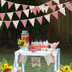 32Ft Crawfish Party Decorations Red Buffalo Plaid Crawfish Pennant Banner Fabric Triangle Flag Garland Streamers for Lobster Birthday Shrimp Seafood Boil Baby Shower Barbecue Party Decor Supplies