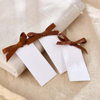 60pcs Place Cards for Table Setting.Name Table Cards. Wedding Place Cards with Dark Brown Ribbons. Can be Used for Wedding Banquet Table Decoration and Present Tags for Parties (Brown)