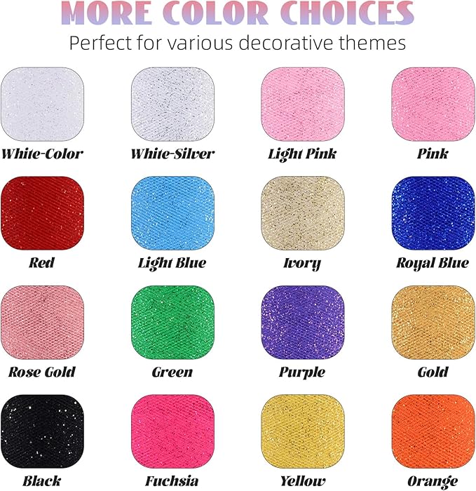 Glitter Tulle Rolls 6” by 50 Yards Sparkle Tulles Fabric Ribbon Sequin Tulle Netting Rolls for DIY Tutu Skirt Wedding Birthday Party Decoration (Royal Blue)