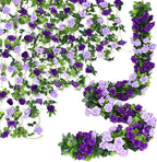Floweroyal 6 Pack Artificial Flower Garlands 7.9FT Fake Rose Vines Silk Flowers Hanging Rose Ivy for Wedding Arch Party Home Garden Wall Decor (Purple)