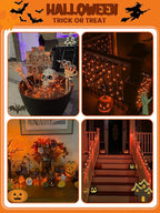 4 Pack 20FT 60LED Halloween Battery Operated Fairy Lights with Timer, Waterproof Battery String Lights Outdoor Indoor, Battery Twinkle Lights for Bedroom Wedding Birthday Party Halloween (Orange)