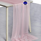 MDS 2 Pack 14ft Chiffon Table Runner 29 x 170 Inches Sheer Wedding Runner Romantic Rustic Table Runner for Wedding Decorations, Birthday Parties, Bridal Shower Party Arch Decor - Blush Pink