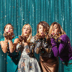 Poise3EHome Teal Sequin Backdrop,8FT x 10FT Sequin Photography Backdrop Curtain for Party Decoration