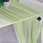 MDS 20 Pack 10ft Chiffon Table Runner 29 x 120 Inches Sheer Wedding Runner Romantic Rustic Table Runner for Wedding Decorations, Birthday Parties, Bridal Shower Party Arch Decor - Sage Green