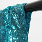Poise3EHome 8Ft x 8Ft Teal Sequin Backdrop Curtain, Glitter Thick Satin Sequin Background Drapes, Opaque Sparkly Backdrop Curtain, Sequin Backdrop for Xmas Thanksgiving Wedding Party Decor