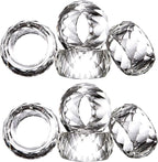 kitCom Crystal Napkin Ring Holders Set of 8, K9 Luxury Crystal Napkin Holder Rings, Diamond-Shaped Design, Napkin Buckles for Holiday Decor, Wedding, Christmas, Dinner Table, Thanksgiving (Pack of 8)