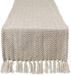 DII Woven Basic Tabletop Collection, Chevron Table Runner, 15x108, Dark Brown