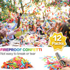 Confetti Cannon Multicolor 12 Pack Biodegradable Confetti Popper Party Confetti Shooters12 Inch Confetti Popper Cannons Confetti Poppers for Wedding,Birthday,Graduation, New Years Celebration