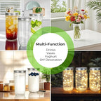 CycleMore 24oz 6 Pack Mason Glass Jars with AirTight Lids and Bands, Wide Mouth Canning Jars for Jelly, Jam, Honey, Wedding Favors, Spices and Herbs