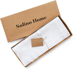 Solino Home Linen White Table Runner 72 Inches Long - 100% Pure Linen Hemstitch Table Runner 14 x 72 Inch for Dresser, Dining, Fall, Autumn, Halloween, Thanksgiving, Holiday - Classic Hemstitch