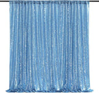 Baby Blue Sequin Backdrop Curtain 8ft x 8ft Sequin Glitter Background for Weddding Party Baby Shower Decorations