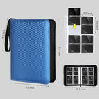 4 Pocket Card Binder, Premium Zip Trading Card Binder, 400 Double Sided Pocket PU Card Collection Binder, Collector Card Album, Card Folder for MTG, TCG, Sports Cards, Game Cards (Blue)