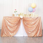 ShinyBeauty Square Tablecloth 72x72-Inch Sequin Tablecloth Overlay Rose Gold Table Cover Sequined Table Cloths for Wedding Rose Gold Shimmer Tablecloth Linen Square Overlay for Cocktail/Cake