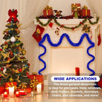 25 Feet Blue Christmas Tinsel Garland, Metallic Foil Twist Banner Wall Hanging Tinsel Streamers Backdrop for Parade Floats, Christmas, Mother's Day, Birthday Party Decorations(4in x 25ft)