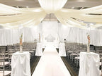 6 Panels Ivory Ceiling Drapes for Wedding, 5ftx40ft Cheesecloth Sheer Fabric Curtain Arch Draping, Romantic Decorations for Party Ceremony Stage