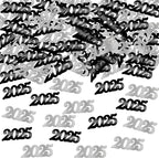 KatchOn, Black and Silver 2025 Confetti - Pack of 500 | Graduation Confetti 2025, Balck and Silver Grad Party Supplies 2025 | Graduation Decorations 2025, graduation Decorations