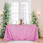 Fitable 2 Pack Pink Sequin Tablecloth for Parties 60x120 Inch - Sparkle Glitter Table Cloth Laser Rectangle Overlay for Wedding Baby Shower Ceremony Birthday Holiday Banquet