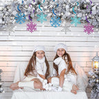 20 Pack Frozen Snowflake Hanging Decorations - Winter Snowflakes Hanging Swirls Ceiling Streamers, Glittery Snowflakes Ornament for Wonderland Frozen Party Decorations, Birthday and Christmas Decor