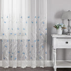 VISIONTEX White Sheer Voile Curtains, Decorative White Embossed Drip Rod Pocket Window Drapes for Home Kitchen, Living Room and Bedroom 54 x 72 Inch, Set of 2 Curtain Panels