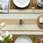 Artoid Mode Burlap Brown Farmhouse Woven Rustic Table Runner, Seasonal Holiday Hollow Kitchen Dining Table Decoration for Home Party Decor 12x108 Inch