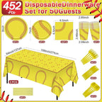 452 Pcs Softball Birthday Party Decorations for 50 Guests, Softball Paper Plates Napkins Cups Tablecloth Cutlery Straws Disposable Tableware Set for Women Men Sports Theme Party Supplies