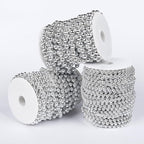 [33 Feet] Silver Pearl Beads Garland, 10MM 11 Yards Silver Faux Pearl Beads String Roll Bulk for DIY Craft Christmas Tree Wedding Party Decoration