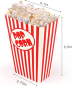 100 Pcs Small Popcorn Boxes for Party 5.5 Inches Tall Red & White Striped Popcorn Bags Mini Popcorn Buckets & Popcorn Bowl for Movie Theater, Home, Carnival Decorations (100)