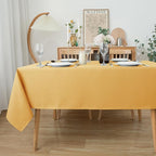 Biscaynebay Fall Tablecloth Textured Fabric 60x108 Inch Rectangular, Fall Gold Thanksgiving Autumn Harvest Water Resistant Fabric Tablecloths for Kitchen, Dining, Wedding, Parties Machine Washable