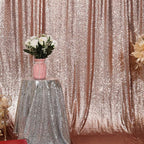 Poise3EHome 4FT x 7FT Rose Gold Sequin Backdrop Curtain Photography for Party Decoration