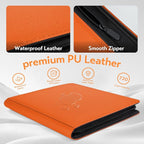 SMYV 12 Pocket Trading Card Binder, Premium PU Cover Card Binder for 720 Cards, Ringless Side Loading Card Collection Album Folders for MTG, TCG, Game Cards & Sports Cards (Orange)