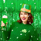 6 Pack Green Foil Fringe Curtain Backdrop, 3.28Ft x 8.2Ft Metallic Tinsel Foil Fringe Streamer Curtains for Photo Booth, Birthday, Wedding, New Year Party Decorations