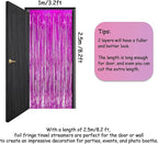 Magenta Tinsel Curtain Party Backdrop - GREATRIL Foil Fringe Curtain Photo Booth Streamers for Bachelorette Party Engagement Bridal Shower 2 PCS