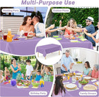 QZYL 4 PCS Plastic Table Cloth Disposable, 54x108 Inches Leakproof Rectangle Tablecloth, Heavy-Duty for Restaurant Party Decorations, Outdoor Picnic Tablecloth Congratulations Decorations