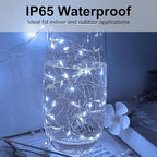 24 Pack Led Fairy Lights - White, Battery Operated LED Silver Wire String Lights, 7FT 20LED Mini Firefly Starry String Lights Waterproof Led Twinkle Lights for Mason Jar DIY Christmas Decor