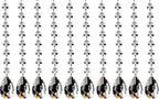 Fushing Teardrop Crystal Strands, 1ft Hanging Crystal Beads Chain Garland, Chandelier Pendants Parts Glass Beads