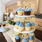 Ephlyn 30Pcs He Asked She Said Yes Cupcake Toppers Glitter Engagement Cupcake Toppers Diamond Ring Heart Love I Do Cupcake Picks for Engagement Wedding Party Cake Decorations Gold